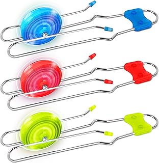 ArtCreativity Retro Light Up Gyro Wheels Set for Kids- 3, 8.5 Inch Gyroscope Rail Twisters Mesmerizing Spinning Lighting Effects, Spinning Top autism toys, sensory toys for kids, Gift for boys & Girls