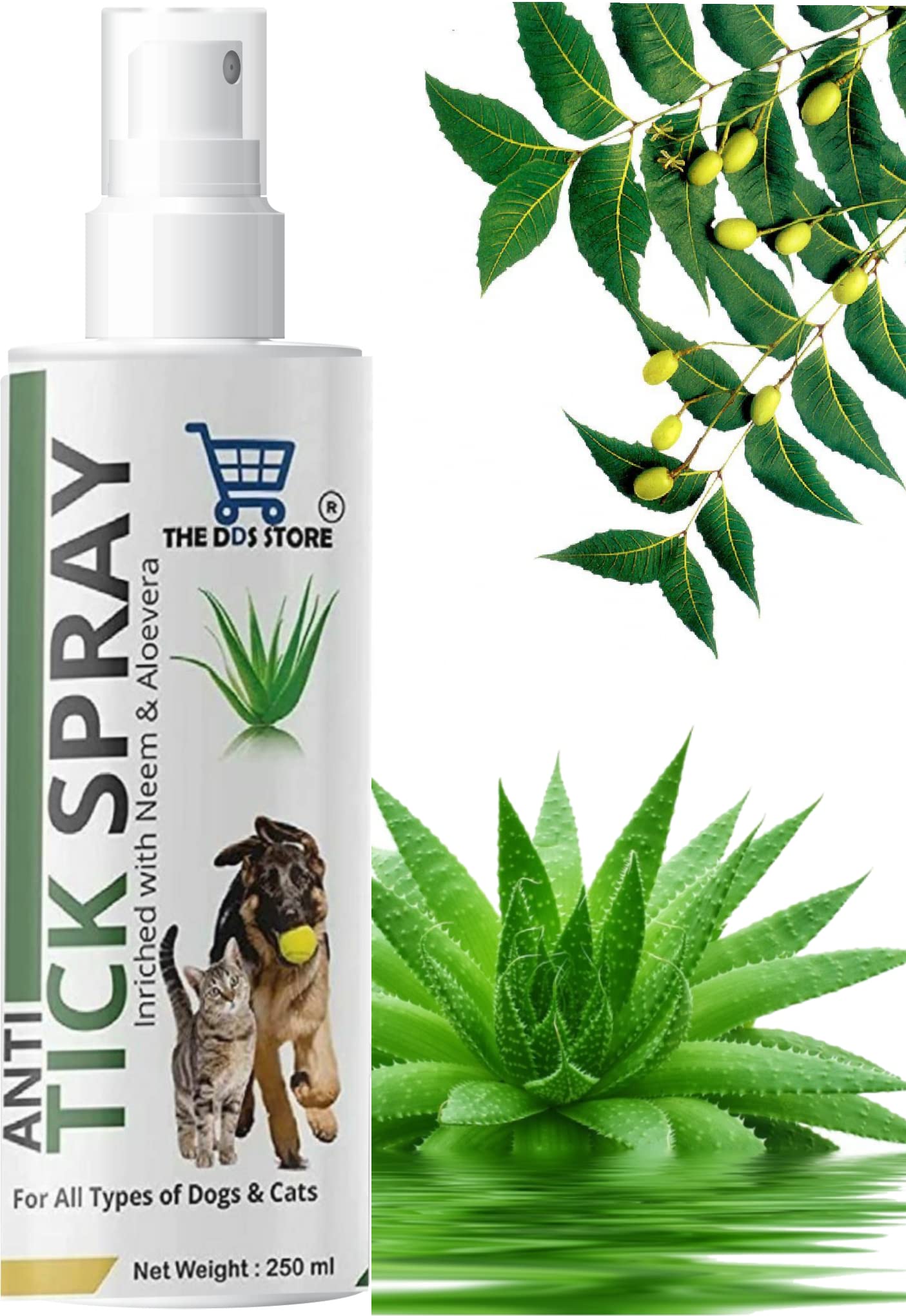 THE DDS STORE Flea Treatment for Cat - Flea Spray for Home - Dog-Repellent-Spray, with Natural Ingredients- Allergy Free Tick Repellent for Dogs Kittens Anti TICK Spray Inriched with Neem & Aloevera (B09YS4PY59) Amazon Price History, Amazon Price Tracker
