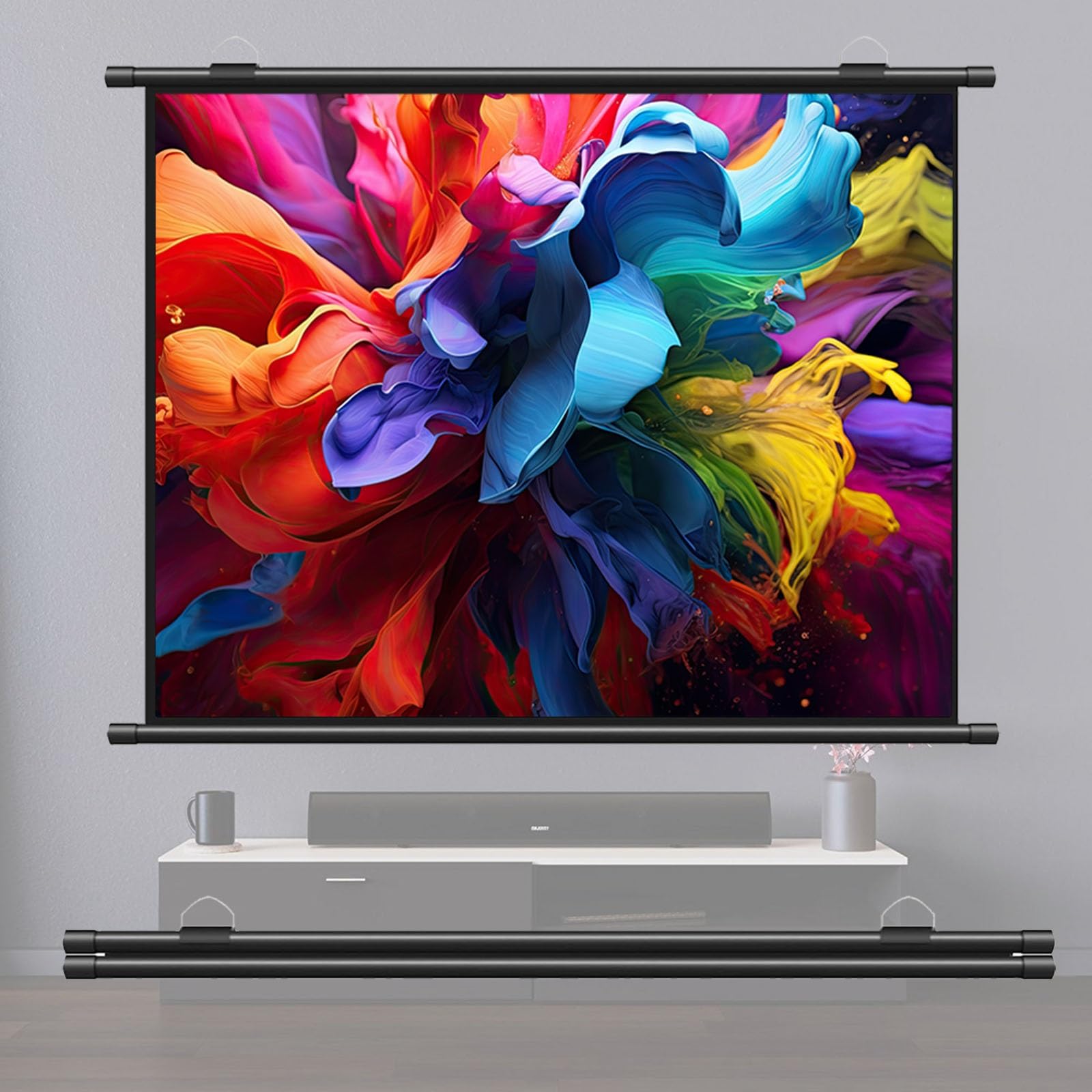 4K HD Schermo for Proiettore Da 30" 60" 72", Telo Proiettore Home Theater | AntiRughe 16:9 4:3 Schermo Di Proiezione A Parete, Tela Di Proiezione Campeggio Party Teatro Notti(72in 16:9)