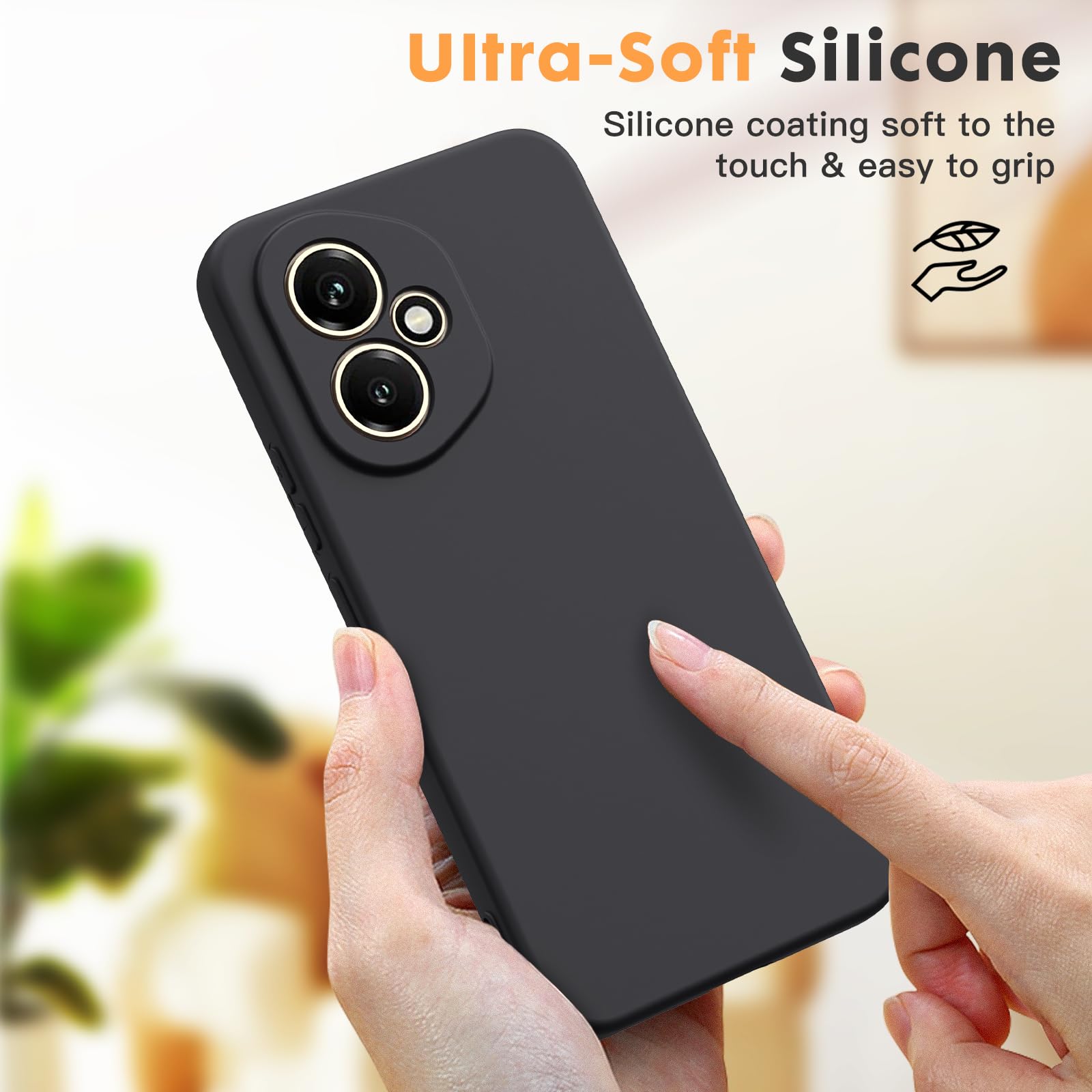Byvuwiay Cover per Honor 400 5G, Morbida Silicone Liquida TPU Protettivo Ultra Slim Custodia Antiurto, Custodia Compatibile con Honor 400 5G - Nero