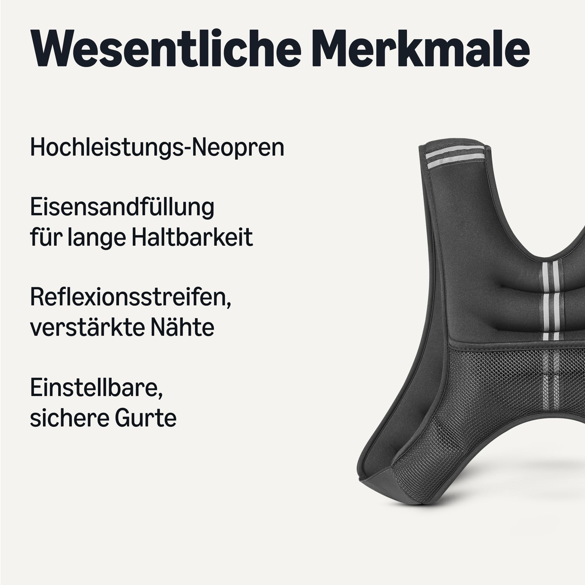 Amazon Basics – Gewichtsweste mit reflektierenden Streifen, nicht verstellbar, 5,4 kg, Schwarz