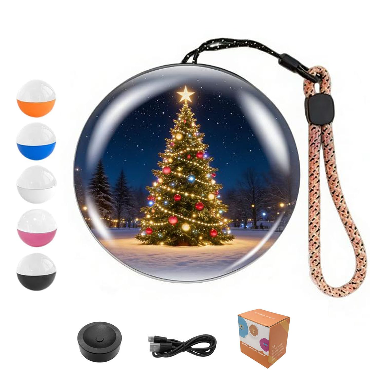 Memory Pearl Orb - Turn The Moment into Eternity, Digital Memory Orb Ball with Video & Photo Upload, 2.76" Crystal Ball Video Player, Vide-o Ornament Balls, HD Display & Large Storage (Pink)