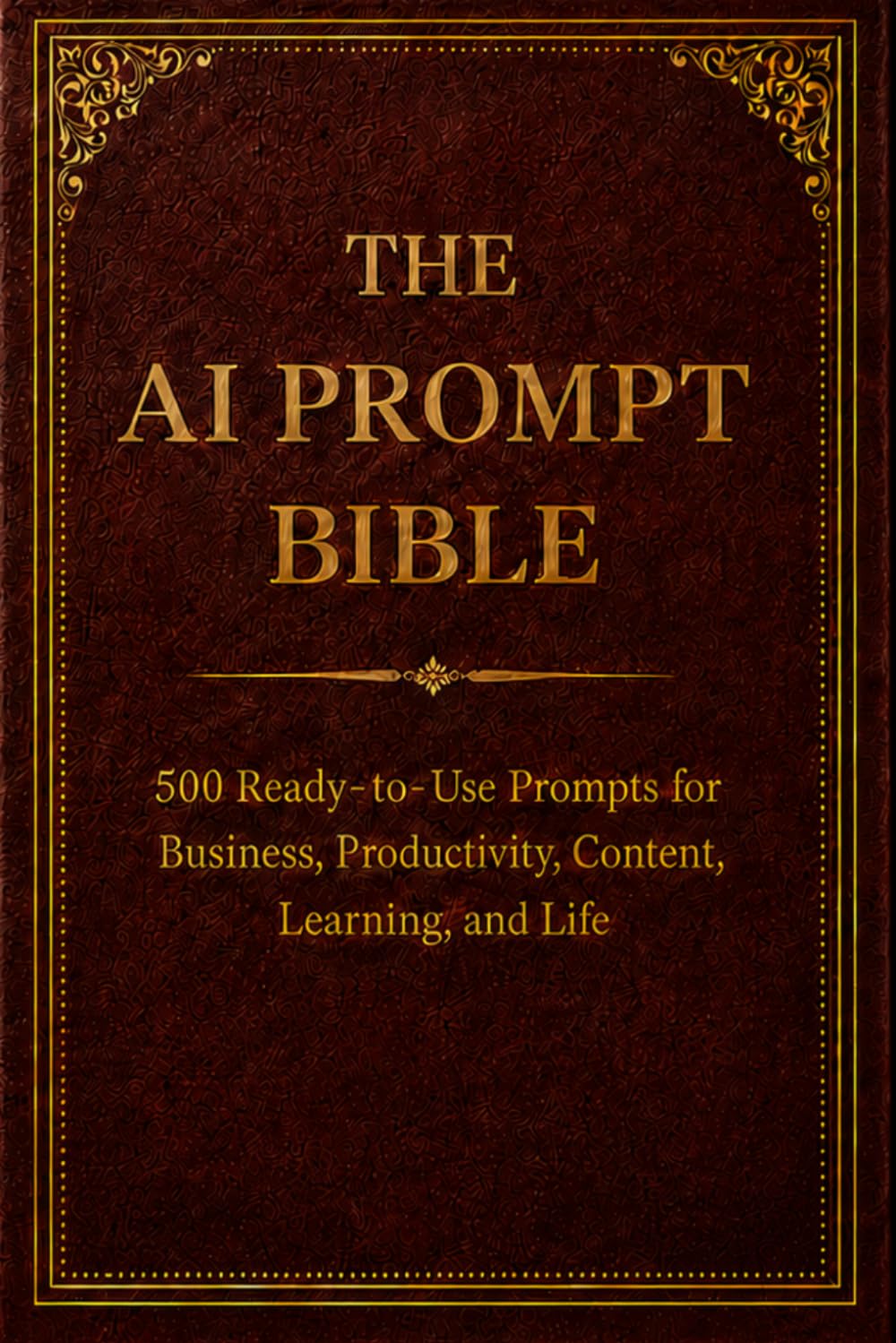 The AI Prompt Bible: 500 Ready-to-Use Prompts for Business, Productivity, Content, Learning, and Life