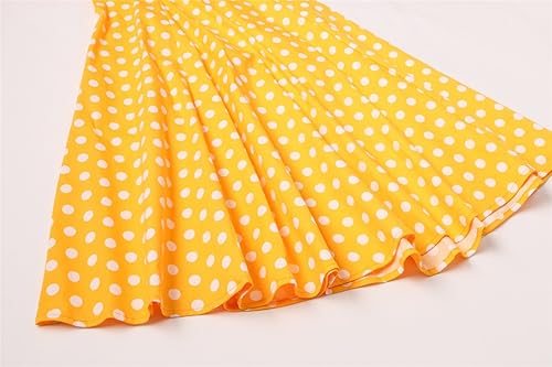 Miniatura 6 de Vestido de Cocktail Swing con cuello Halter y escote en V a lunares, de estilo Vintage Rockabilly de los años 50, para mujeres. Negro Blanco (puntos