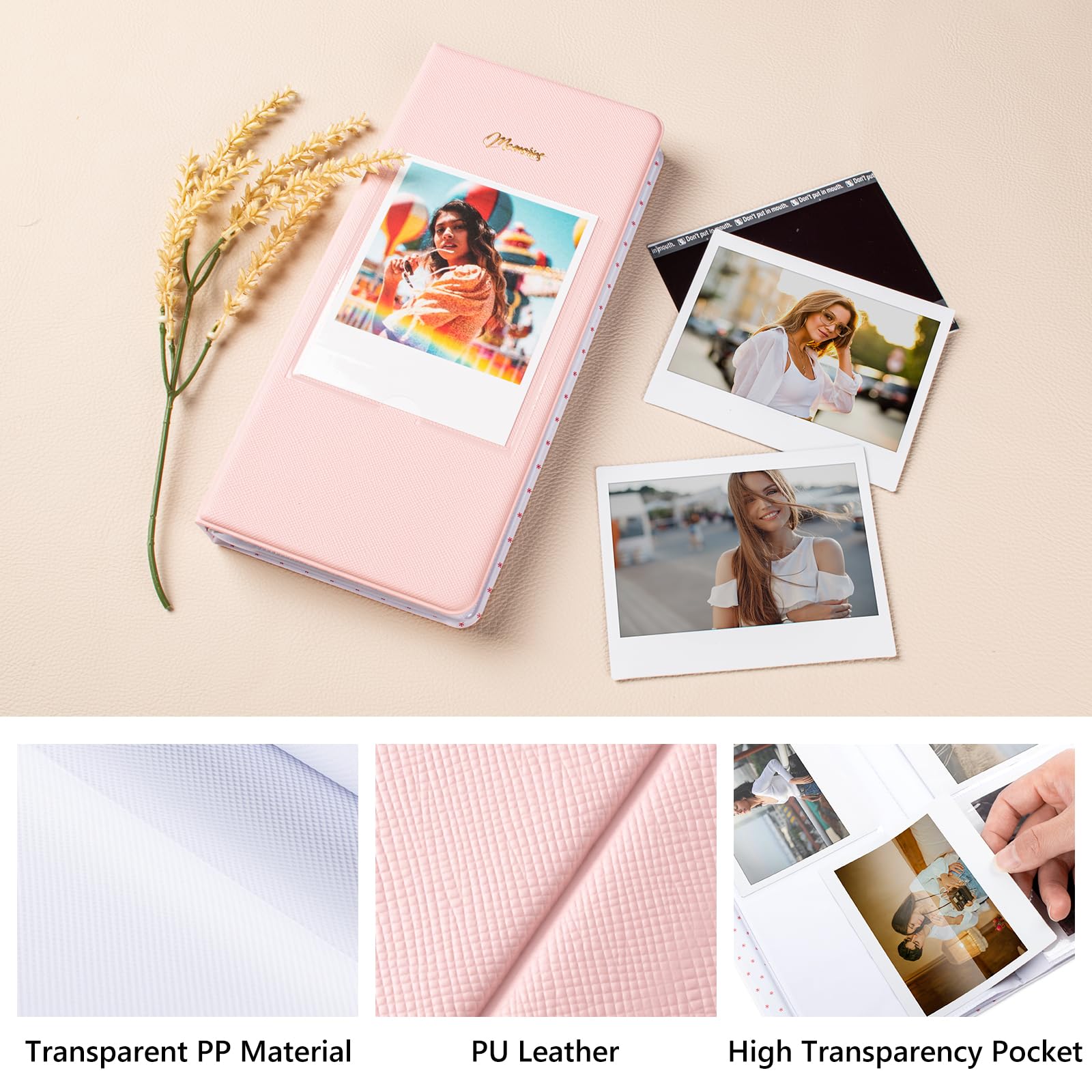 MUZIRI KINOKOO 64 Pockets Photo Album for Fuji Instax Wide 210/300/Wide 400/WIDE EVO/Link WIDE Camera,5-inch Films - Image 4