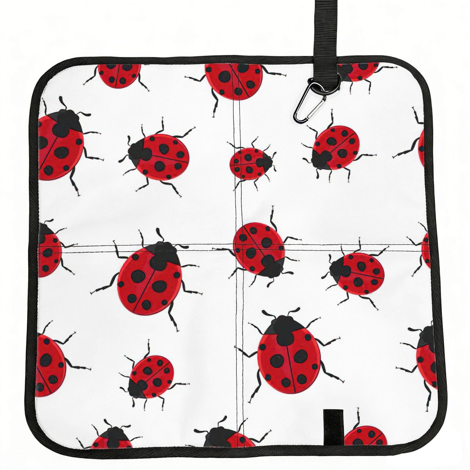 VCzsdff Ladybug Print Portable Seat Cushion Folding Bleacher Pad Compact Picnic Sitting Mat Polyester 40cm