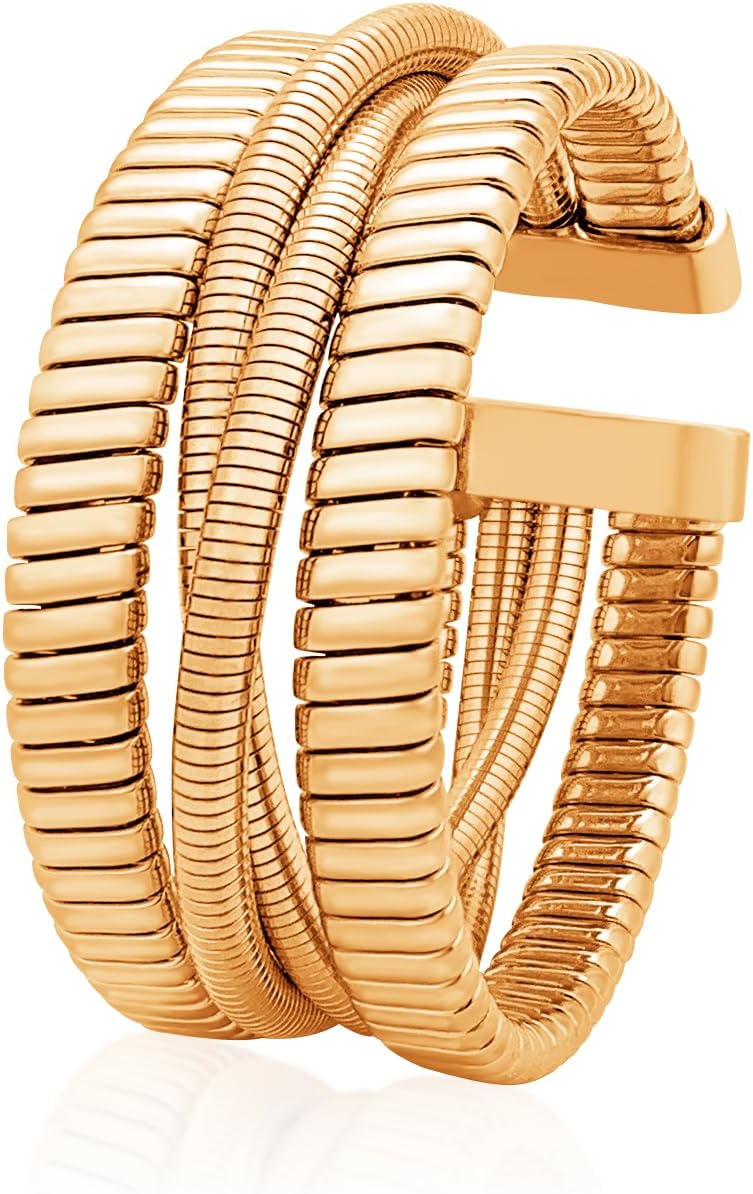 Gold Chunky Open Bracelet for Women - Wide Wristband Stackable Bangle, Layered Bracelets for Wedding, Party, Daily Wear, Festivals