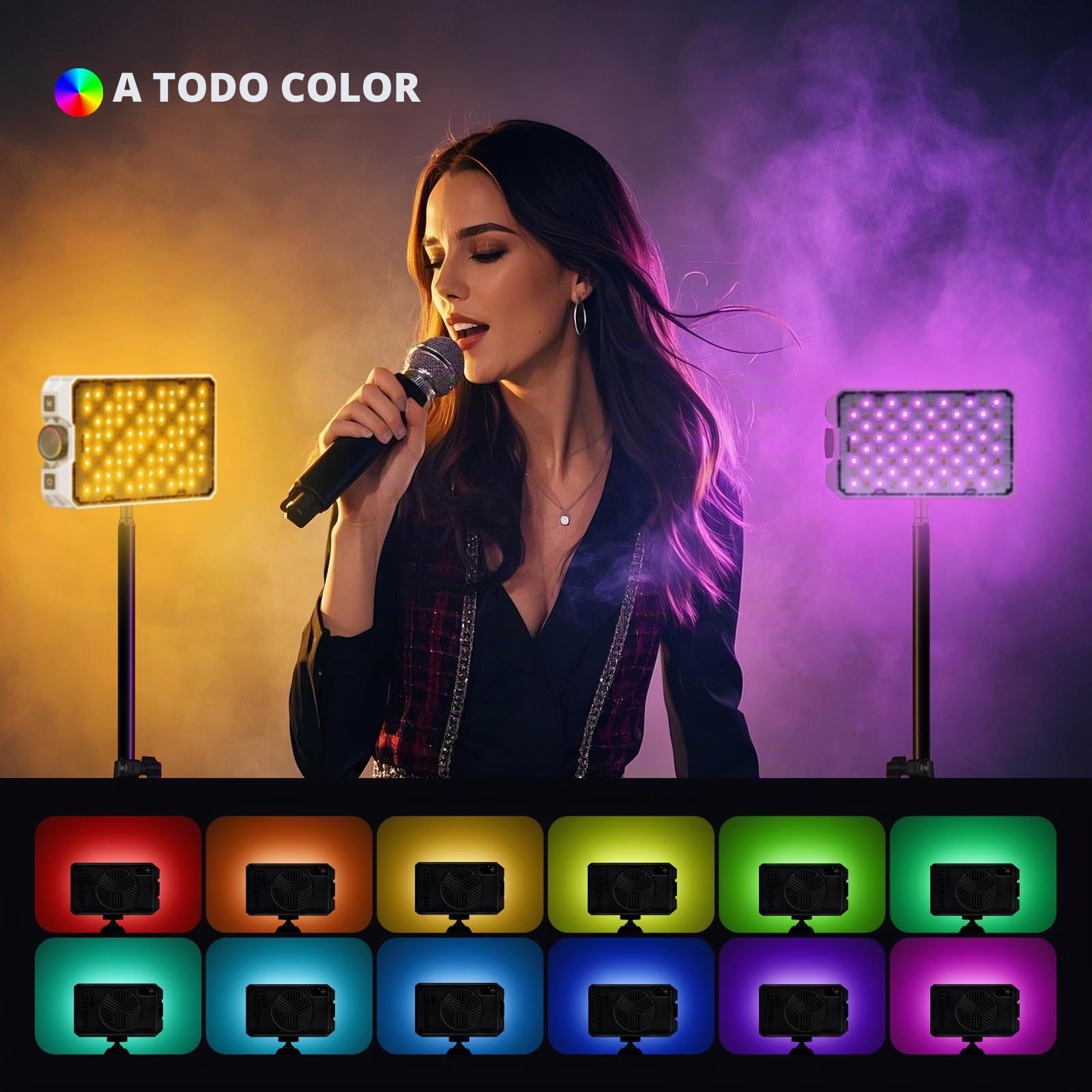 Godox Litemons C30R RGB LED Video Light 30W LED Panel Luz | 1800K-10000K a Color Completo y Modo FX, 2200LUX/Batería Integrada, Ultraportátil LED Panel Luz para Fotografía, Vlogs