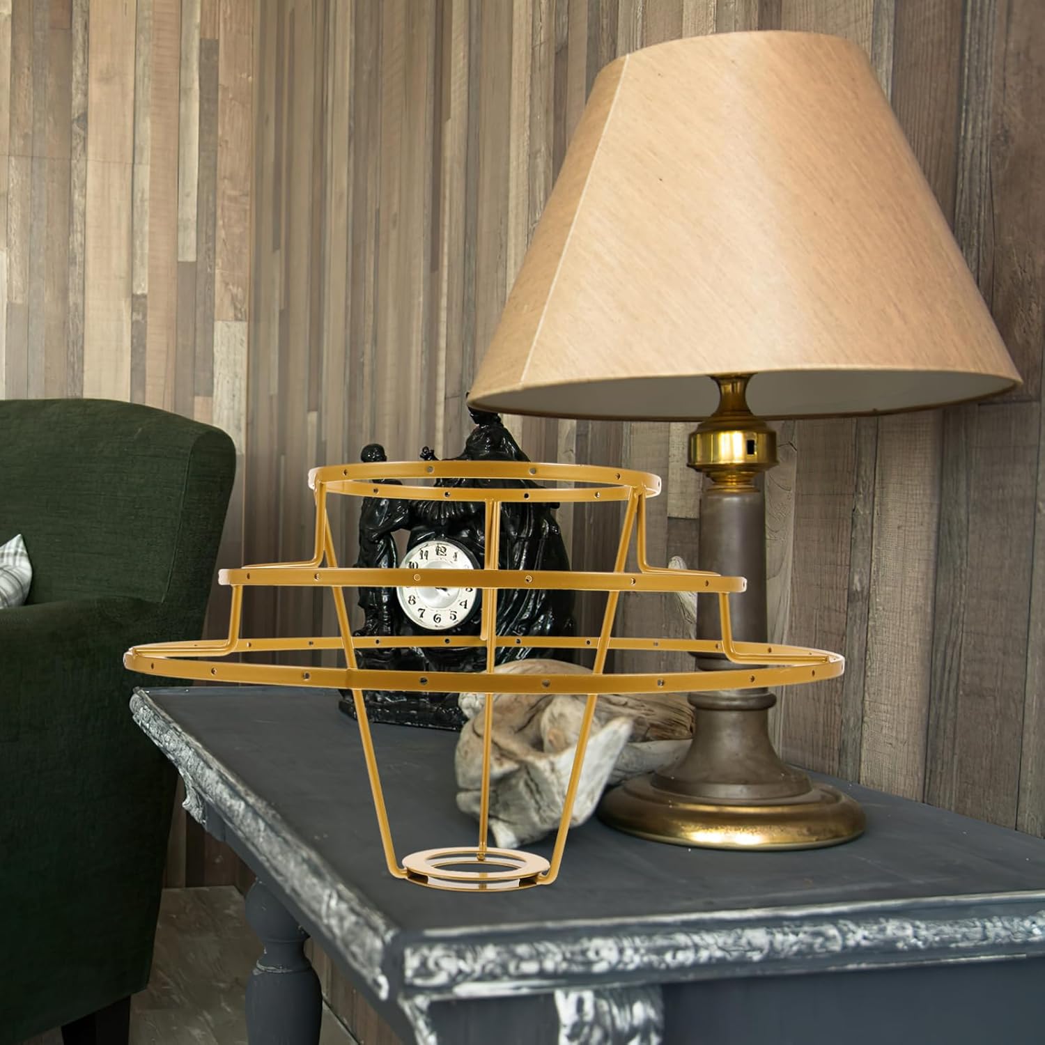 DIY Metal Lamp Shade Ring Wire Lampshade Holder for Desk Table and Wall Lamps for Home Restaurant Shop Projects Durable Frame with High