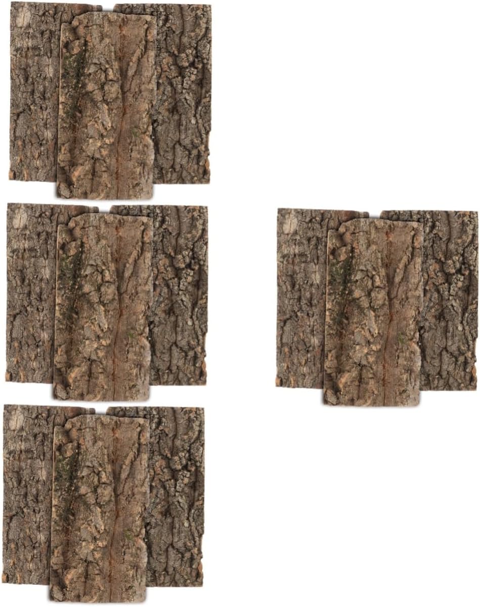 FRCOLOR 12 Pcs Fish Tank Landscaping Aquarium Supply Reptile Habitat Climbing Mat Cork Log for Hamsters Fish Tank Decorations Aquarium Decor Terrarium Natural Cork Bark Glass Climbing Wall