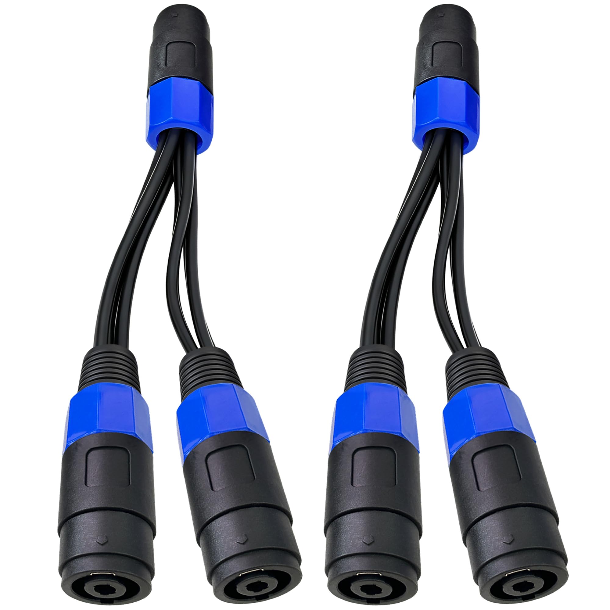 CNCESS Cavo splitter Speakon CESS-204 - Un ingresso NL4MP a due uscite NL4MP, 8 cavi 12AWG, massimo trasferimento del segnale e flessibilità, confezione da 2