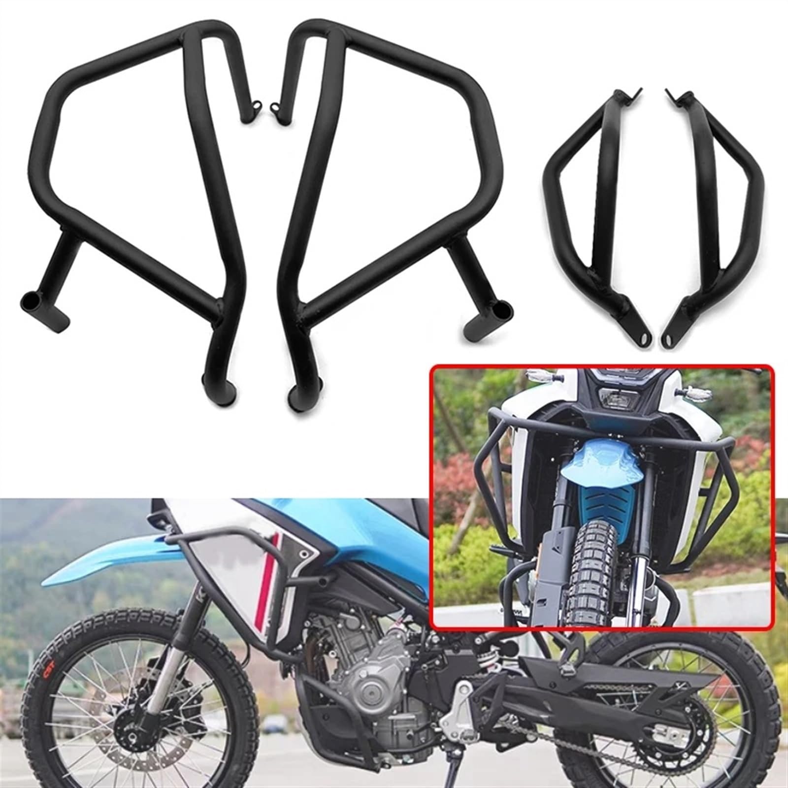 Protezione motore moto Per CF-MOTO Per 450MT Per CFMOTO Per 450 MT Per 450-MT Protezione Telaio Moto Paraurti Protezione Motore Barra Protezione Autostradale Protezione paraurti moto(Black-1 Set)