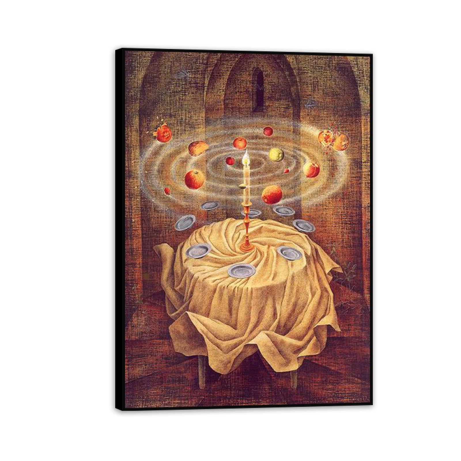 MYCGGDGH Remedios Varo Canvas Wall Art Reproductions of Famous Paintings Still life Reslicitando Surrealist Canvas Painting Wall Decor for Living Room Bedroom Home Decor 70x50cm(28x20in) Black Framed