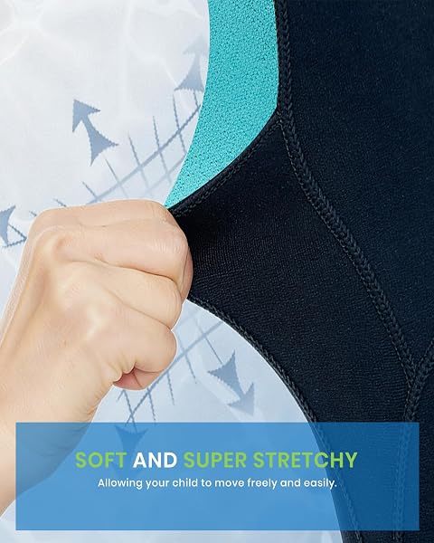 Gogokids Combinaison de plongée courte en néoprène de 2,5 mm pour garçons et filles – Combinaison de printemps pour enfants pour la natation, le surf, la plage, la piscine – Âge de 2 à 10 ans - 4