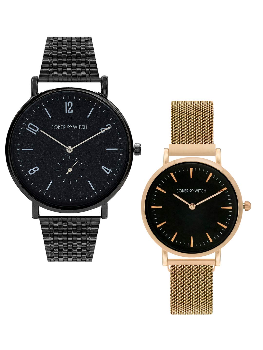Joker & Witch Stainless Steel Justin & Jessica Couple Analogue Watches, Black Dial, Rose Gold Band (B08T6Q84JL) Amazon Price History, Amazon Price Tracker