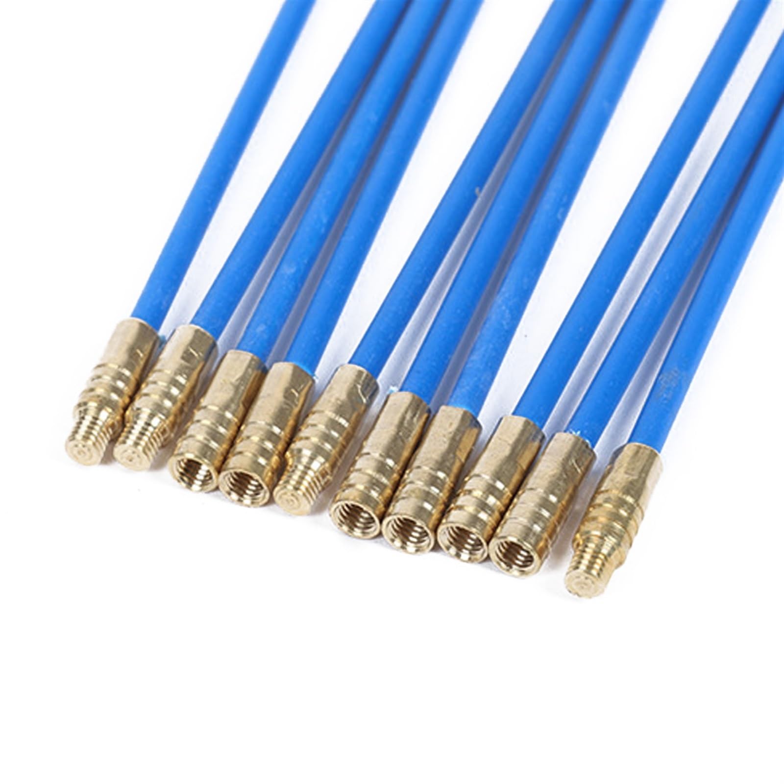 Cable Flexible 10pcs Fiberglass Blue Flexible Conduit, Portable Coaxial Fish Tape for Wall Running Installing Electrical Cable Wire Pull Push Extension Connector