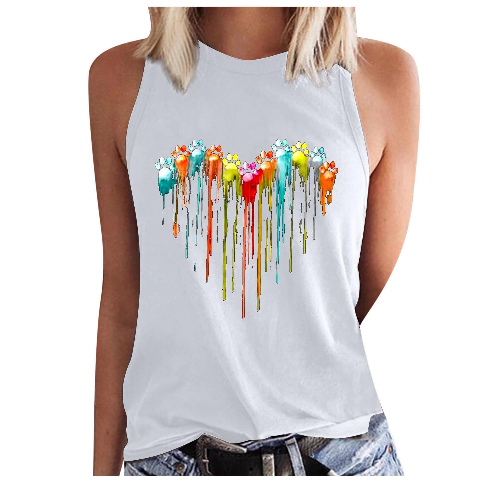 NUSGEAR 2024 Camisetas sin Manga Mujer Verano Moda Color sólido Camisola Casual Camisetas de Tirantes Cuello Redondo Deportivo Cómodo Fiesta Chaleco Tops Suelto Basic Shirt tee Camisa Playa