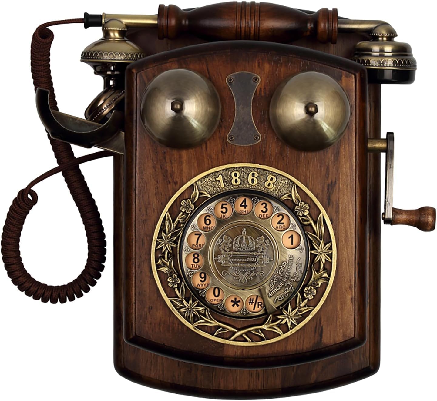Téléphone filaire mural vintage pour décoration rétro de maison de campagne ou bureau rétro