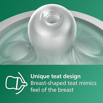 Philips Avent Natural Response Glass Baby Bottles 8oz/240 ml with Medium Flow Teats (Flow 3), 2 Pack, SCY933/02