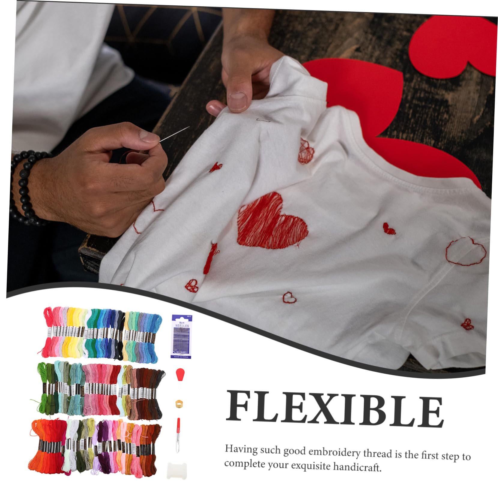 Angoily 2 Set Completo Fili per Ricamo Diy Include Aghi e Accessori per Principianti e Esperti per Ricamo e Decorazioni