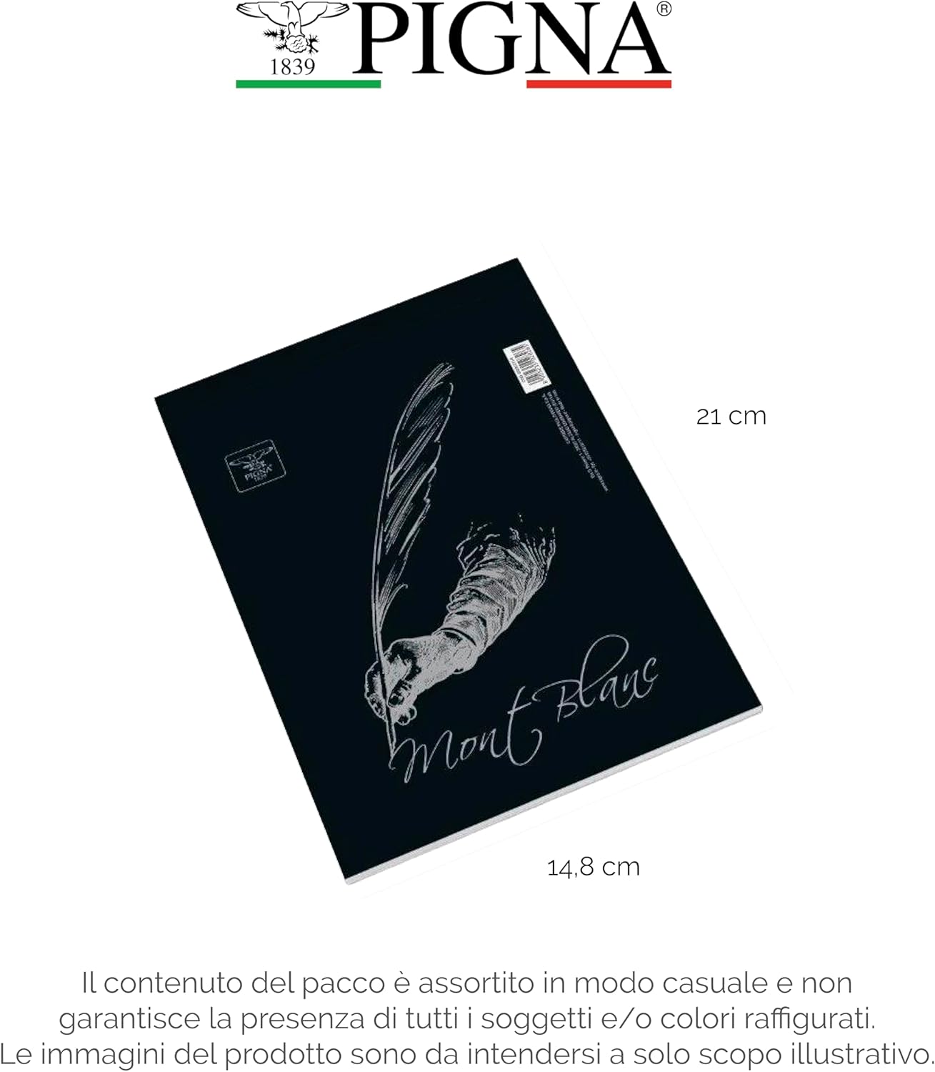 PIGNA 0229120bi A5 Notepad with Point Metallic, 70 Sheets, 15 x 21 cm