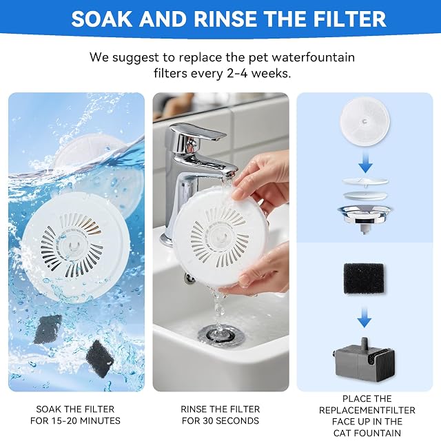 Foto 5 de 7 de 5 filtros de Repuesto para Fuente de Gato + 5 filtros de Esponja