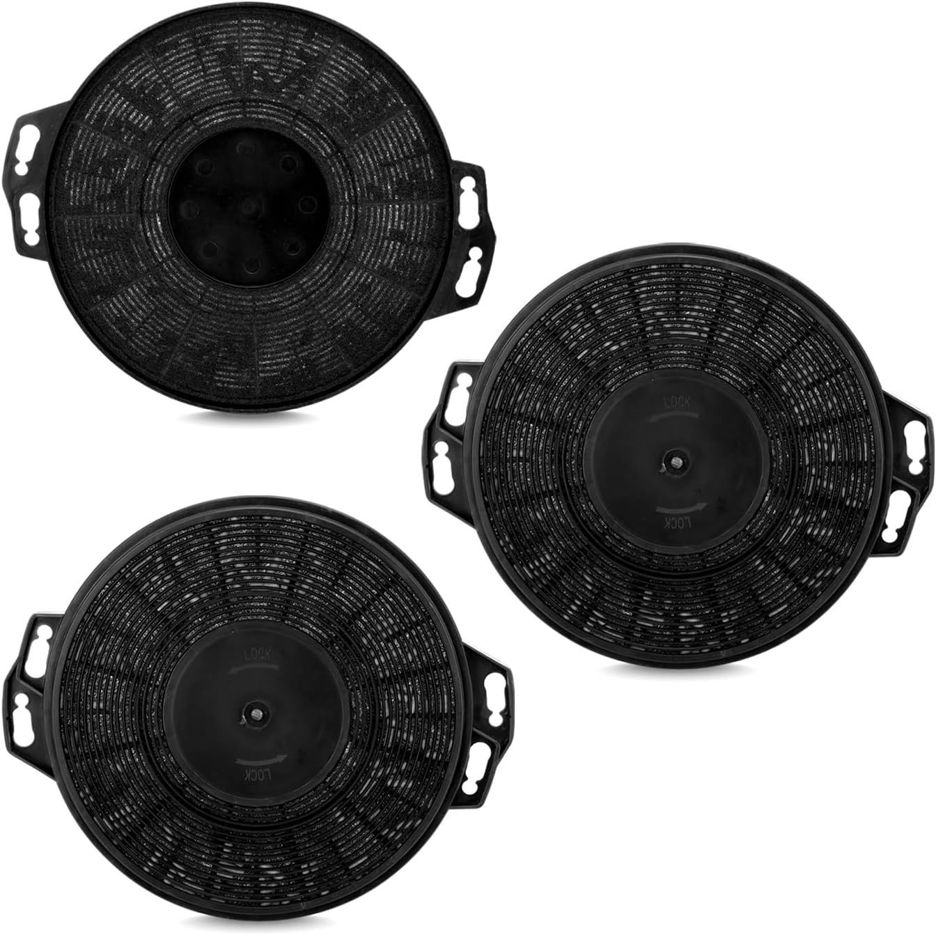 CACF006 Charcoal Range Hood Filter: Activated Carbon Filter Replacement for CIARRA Range Hood Models 918 Series, Kitchen Ductless Vent Hood Air Filter, Effective Grease & Odor Elimination, 3 Pack Kit
