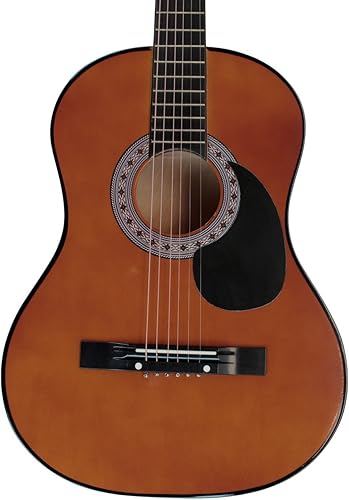 Miniatura 4 de Kit de guitarra acústica YMC para principiantes y estudiantes de 38 pulgadas con una funda una correa 9 púas de grosor 3 2 protectores de púas un