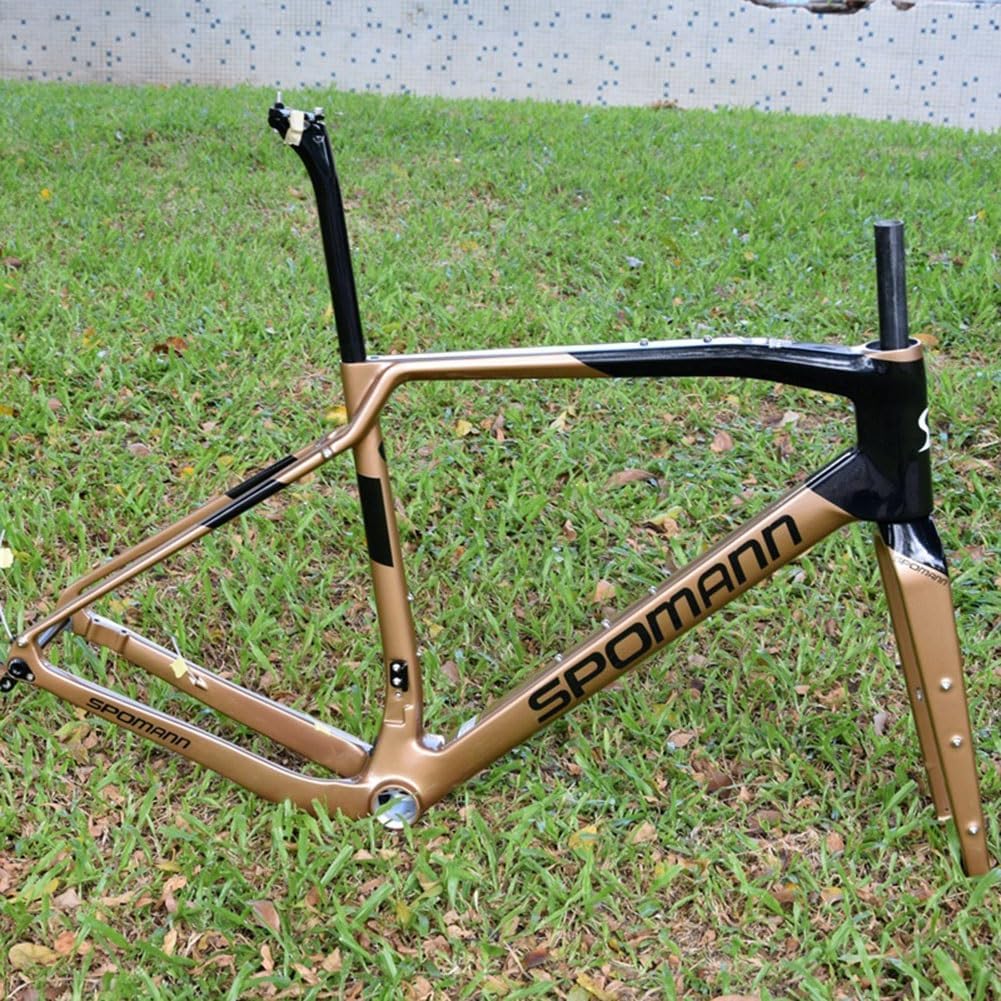 TUJISEK 700C Road Bikes Frame Carbon Fibre Frameset with Fork 40/43/46/49/53cm XC Frame Disc Brake Thru Axle 12 * 142mm Internal Routing
