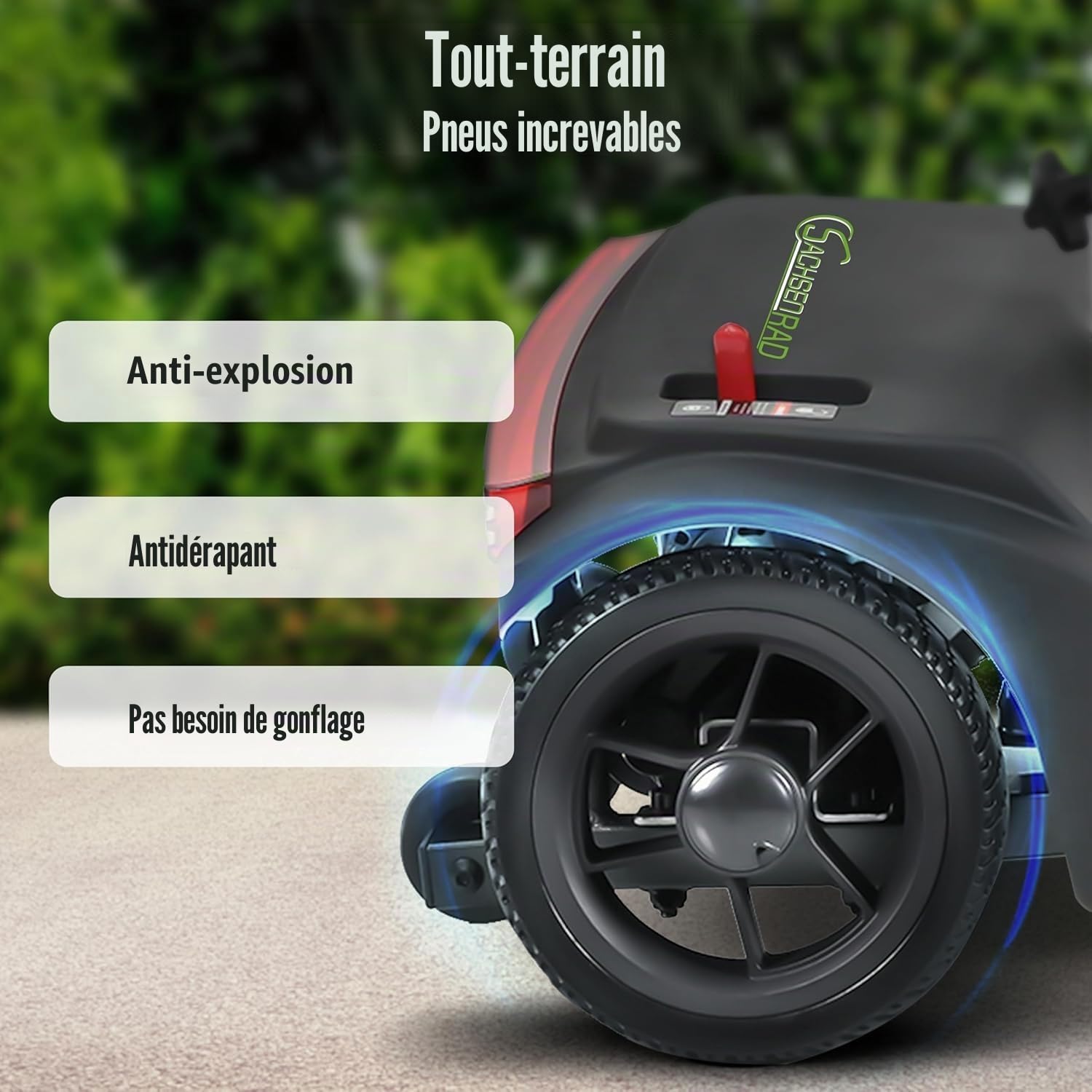 Scooter Électrique PMR Pliable pour Seniors - Structure Renforcée Charge Max 136kg - Pneus Tout-Terrain et Éclairage LED - avec Panier Amovible - Scooter de Mobilité Stable et Robuste