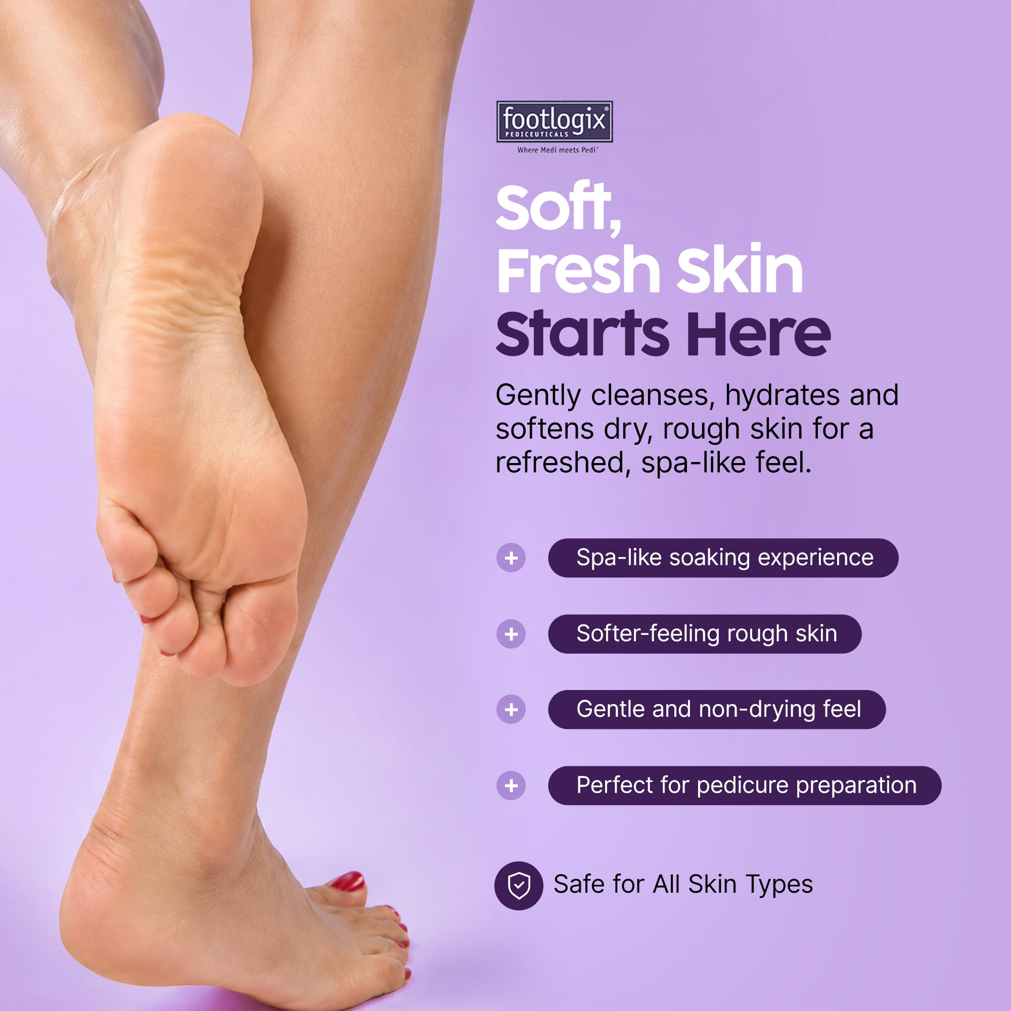 FOOTLOGIX Foot Soak Concentrate, Gentle Cleansing Foot Bath Formula