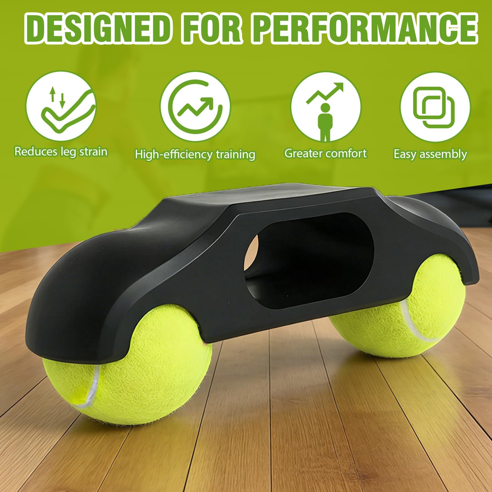 MeYuxg 4 Pieds Rocker Plate Feet avec 8 Balles de Tennis,Adaptateur de Pieds de Bascule à vélo à l'intérieur, Rocker Plate Feet Portable pour Wahoo Kickr Core 2,Home Trainer,Zwift Ride