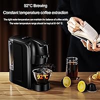 Vista 3 de Cafetera de cápsulas de espresso, máquinas de capuchino para el hogar, pequeña máquina de café expreso, máquina de café automática, máquina de café