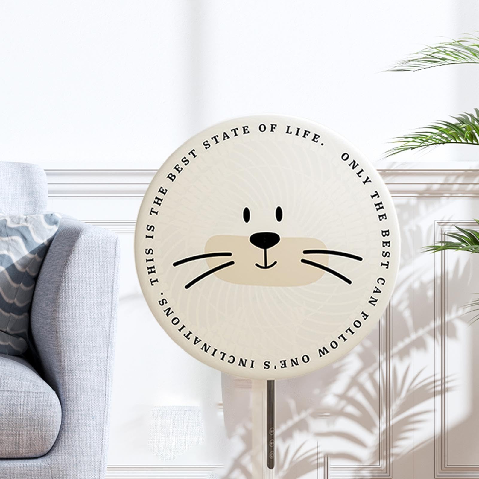 Housse Anti-Poussière Pour Ventilateur Sur Pied - Motif Chat Mignon - Taille ~50x50cm Ou 56x140cm - Lavable