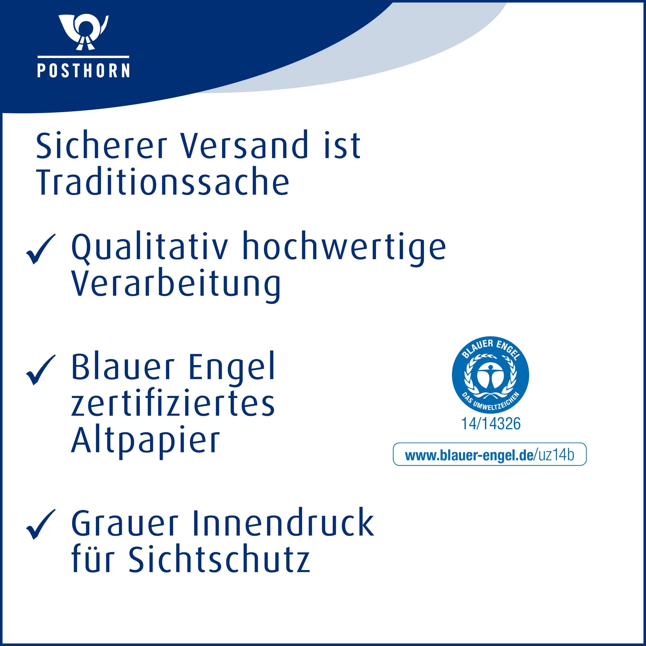 POSTHORN Briefumschläge DIN lang (1000 Stück) - 110x220 mm - Kuvert 75g/m² | mit Fenster selbstklebend - Briefumschlag aus recyceltem Altpapier - Grau