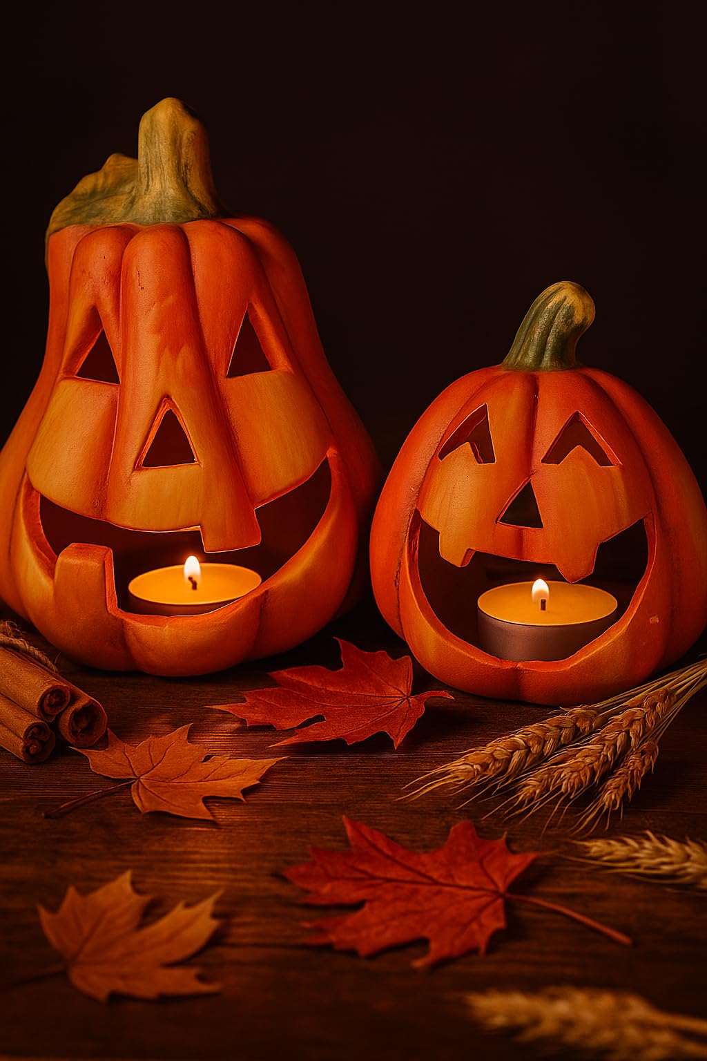 khevga Decorazioni di Halloween zucche Decorazione Set di 2 portacandele