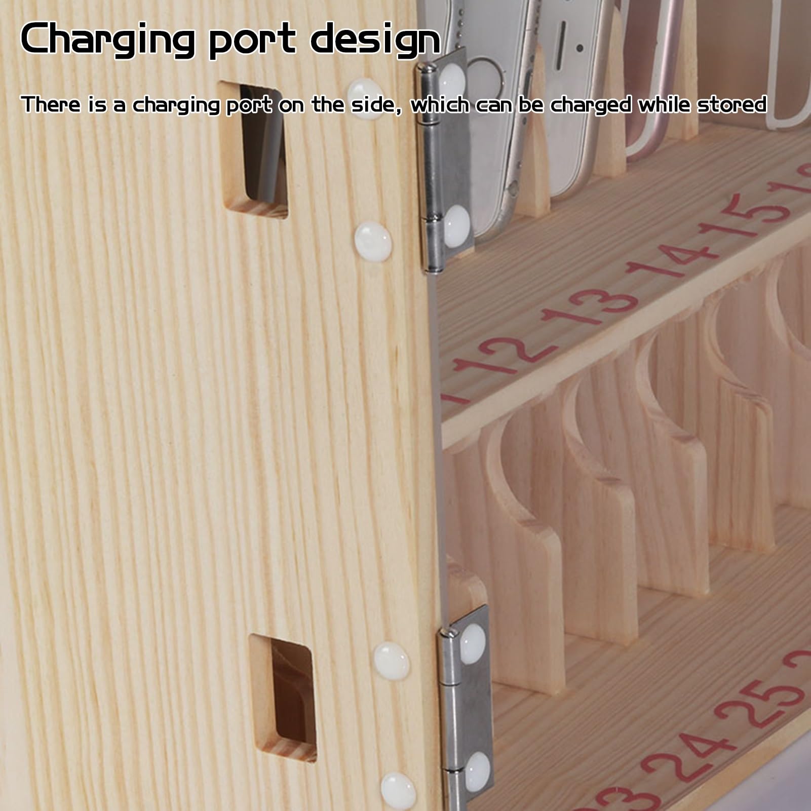 Soporte Para Teléfonos De Madera Con 30 Compartimentos - Para Aula, Oficina, Almacenamiento Ordenado De Móviles O Calculadoras