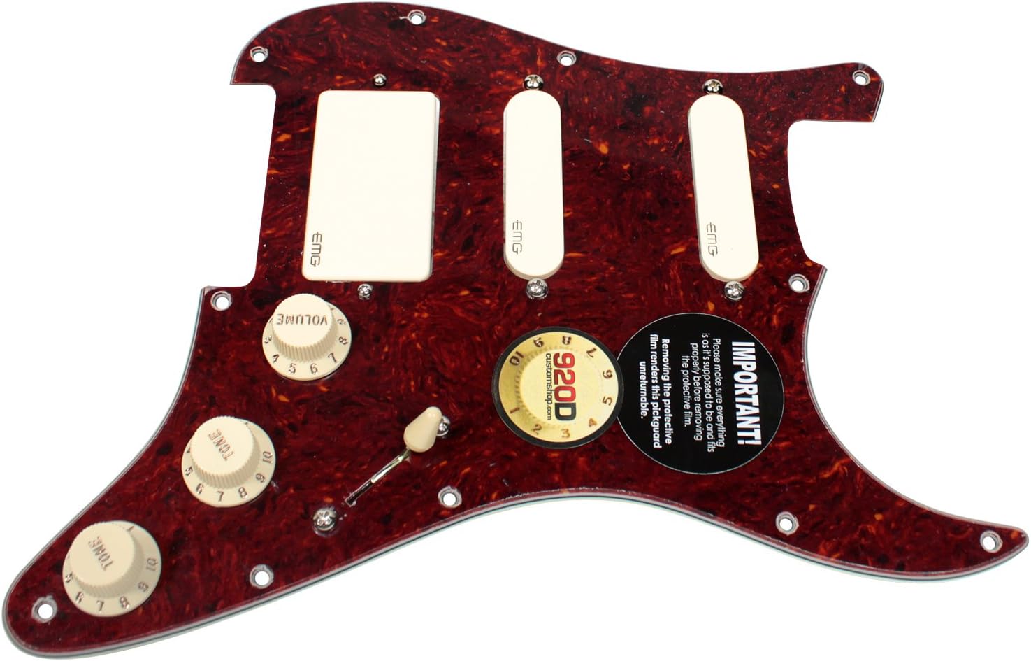 920D Custom Shop Loaded Pickguard EMG SA/SA/85 EXG SPG Aged White / Tortoise