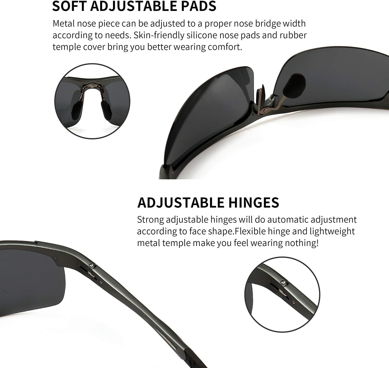 SUNGAIT Men's Polarized Sunglasses for Driving Fishing Golf Metal Frame UV400 - Image 4