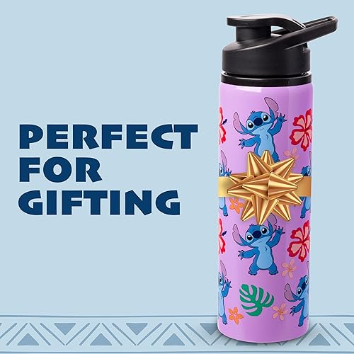 Miniatura 8 de Silver Buffalo Disney Lilo and Stitch Tropical - Botella de agua de acero inoxidable de doble pared, 25 onzas