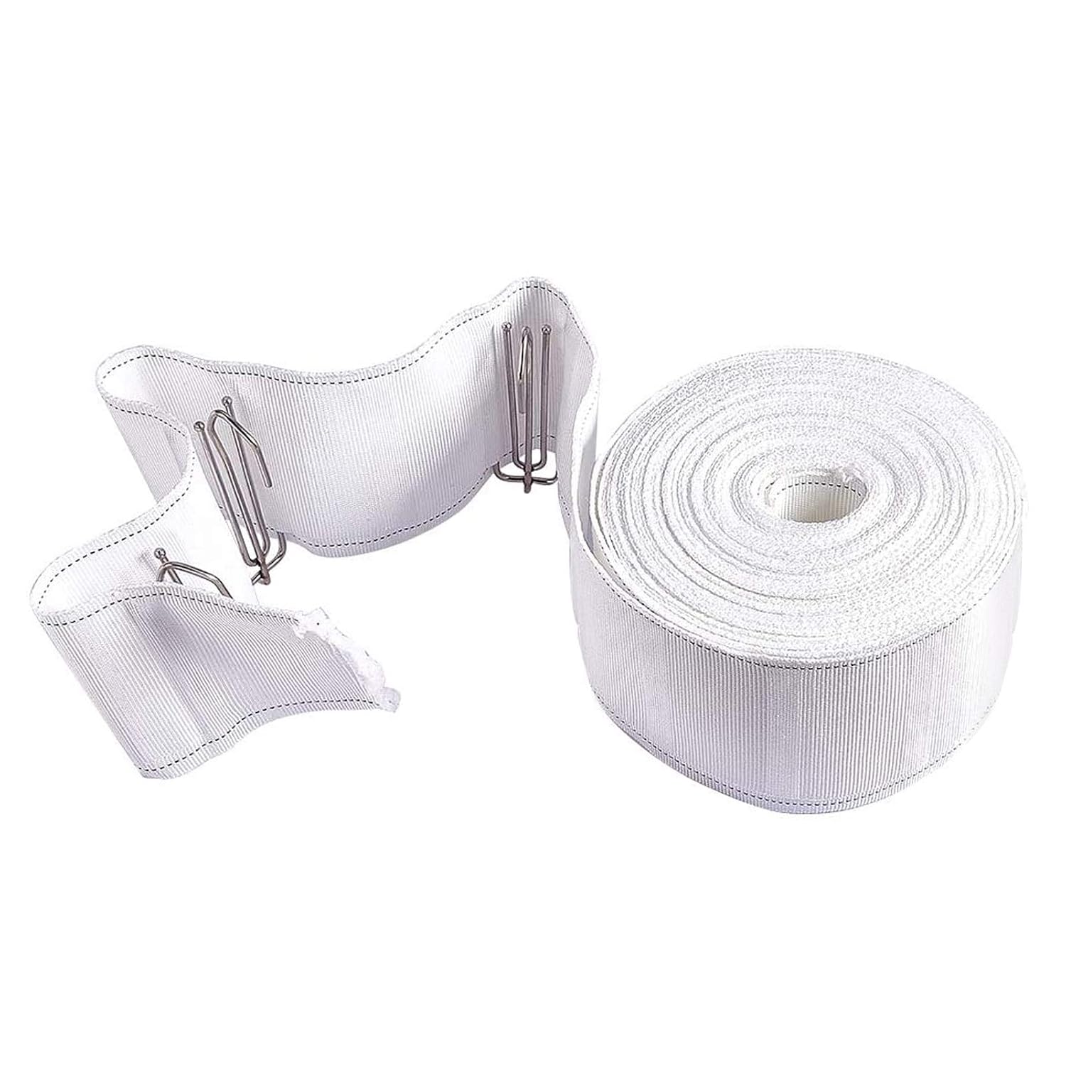 INCREWAY Curtain Accessory, 10 Meters/10.9 Yards White Curtain Tape Curtain Heading Deep Pinch Pleat Tape with 20 Pcs Stainless Steel 4 Prong Curtain Pleater End Tape Hooks Clips for Curtain DIY