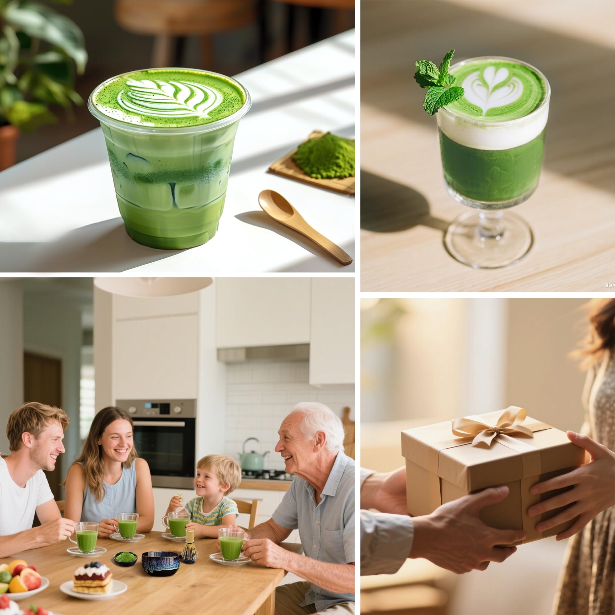 Zestaw do herbaty matcha, 2 sztuki, z ceramiczną miotłą matcha, minimalistyczne akcesoria do matchy dla początkujących, do domu, biura lub jako prezent.