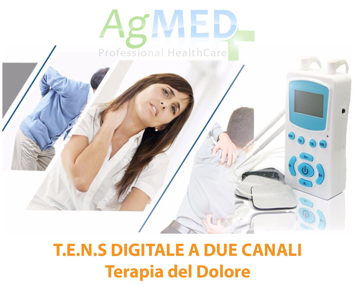 Elettrostimolatore muscolare e nervoso Digitale a 2 canali - Professionale Multifunzione