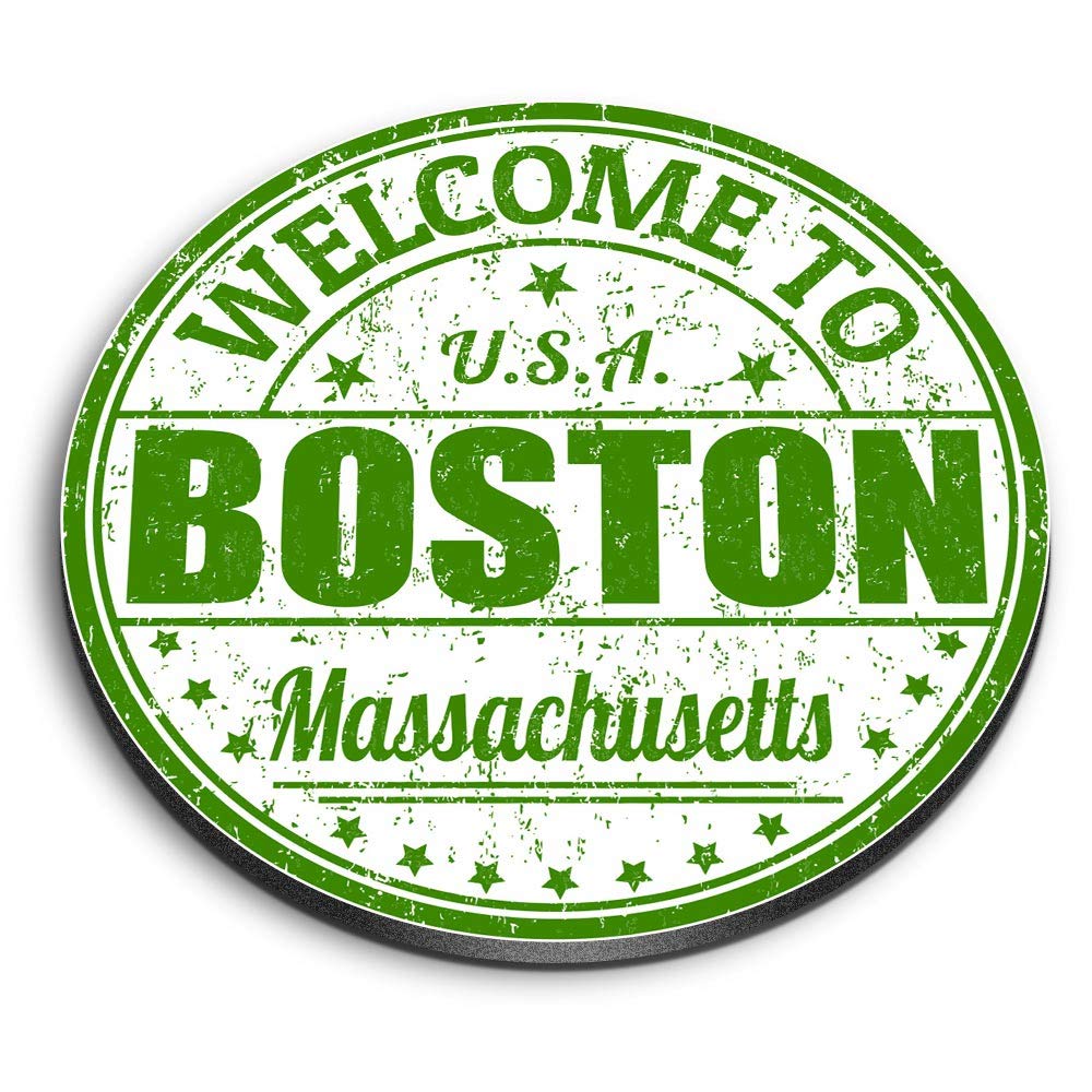 1 x Round MDF Magnet - Welcome To Boston USA America 5997