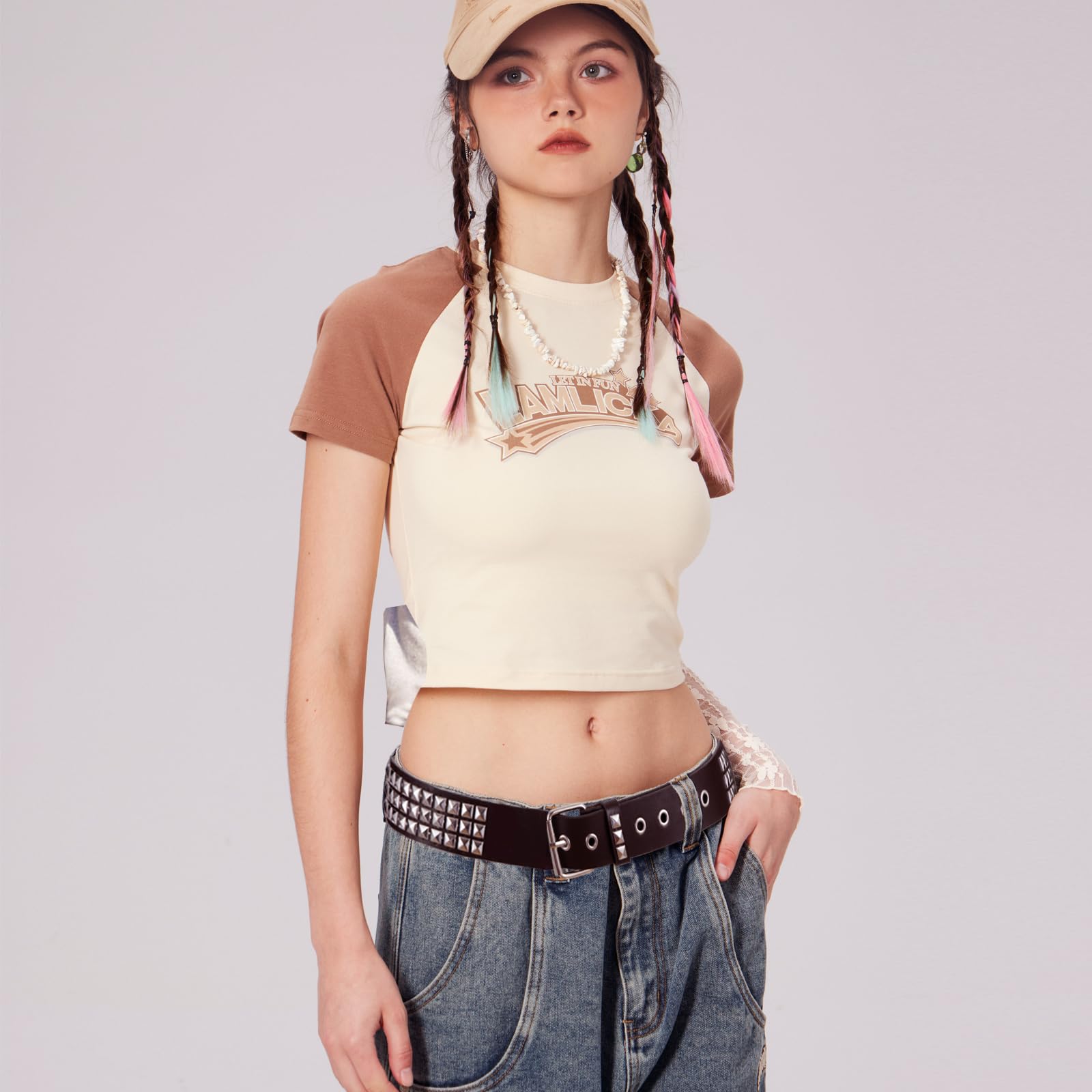 Cinturón de Remache Cinturón Punk de Cuero PU Gótico con Tachuelas de Pirámide para Mujeres y Hombres Accesorios de Ropa Gótica (Marrón)