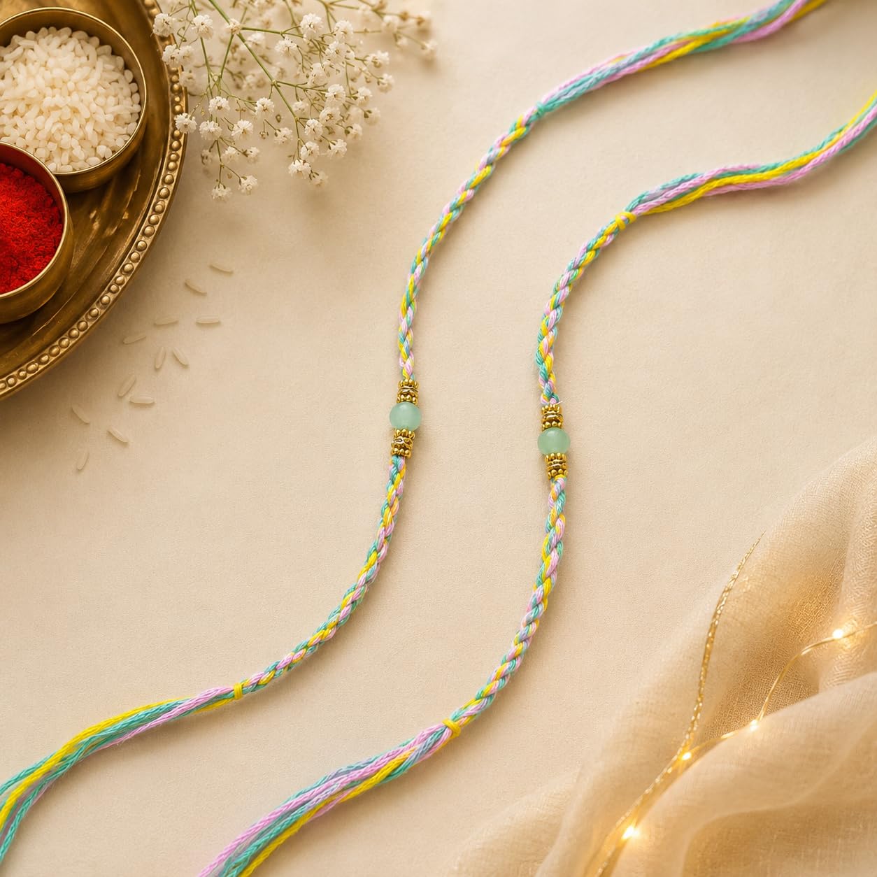 Beautiful Handcrafted Simple Braided Rakhi Multicolor Thread Rakhi For Brother, Bhaiya, bhai Rakshabandhan Gift for brother (Set of 2) 2025-039-image-19