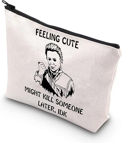 TSOTMO Novedoso regalo para amantes de la película de terror, sensación de linda, podría matar a alguien más tarde, mercancía de película de miedo,