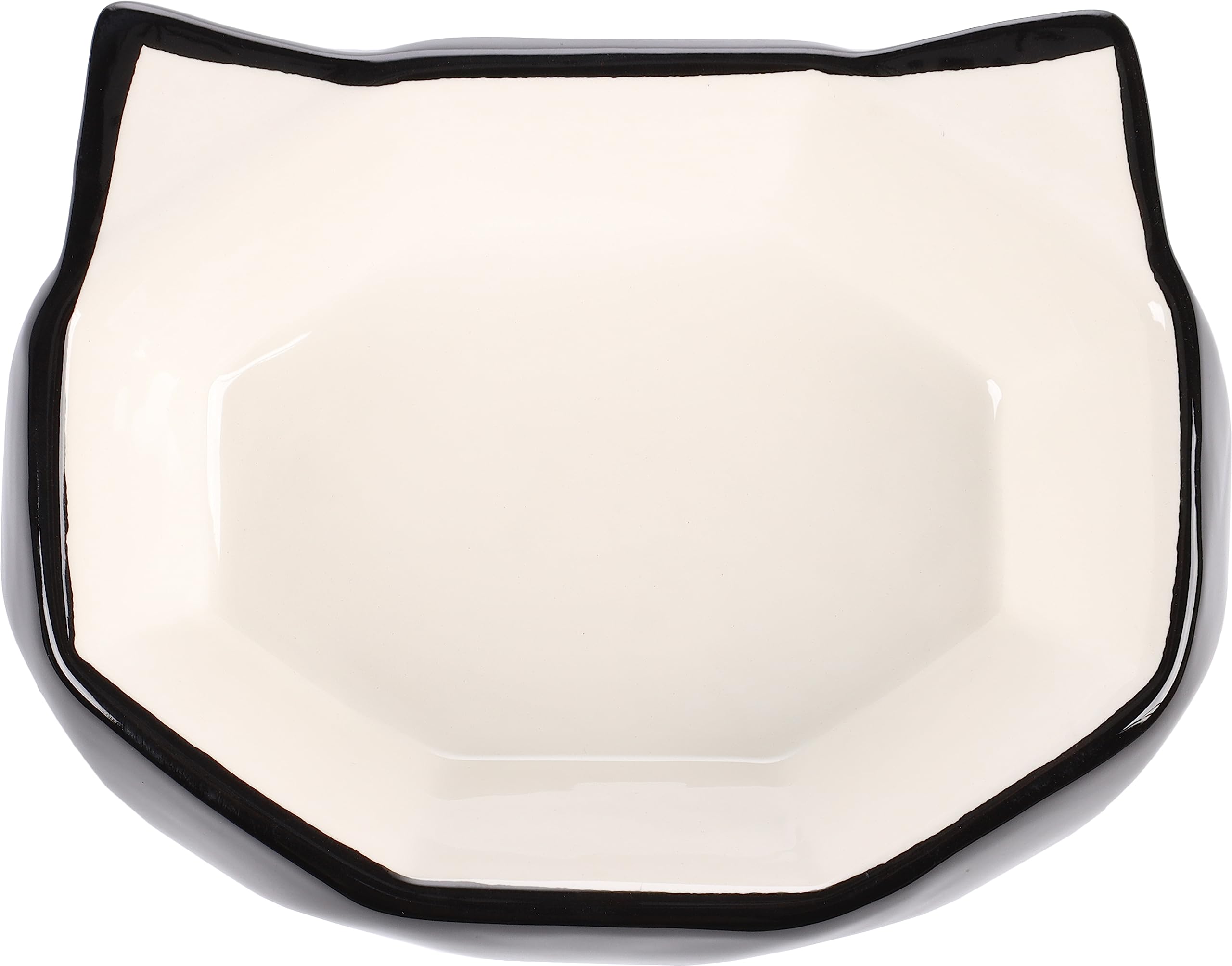 Flamingo FEEDING AND DRINKING BOWL CAT KUBO CERAMIC BLACK-WHITE 180ML 16x12x5CM