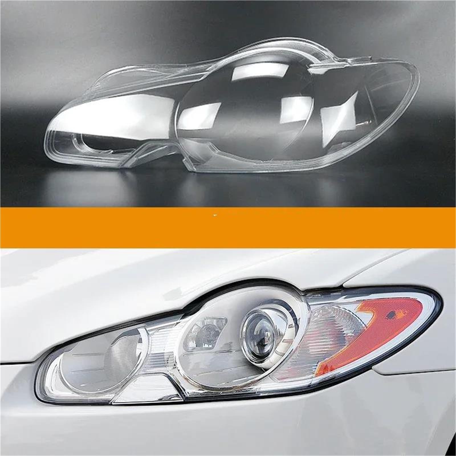 paralume Coprilente In Vetro Trasparente Per Alloggiamento Fari Auto Per Jaguar XF 2008 2009 2010 2011 X250(Right)