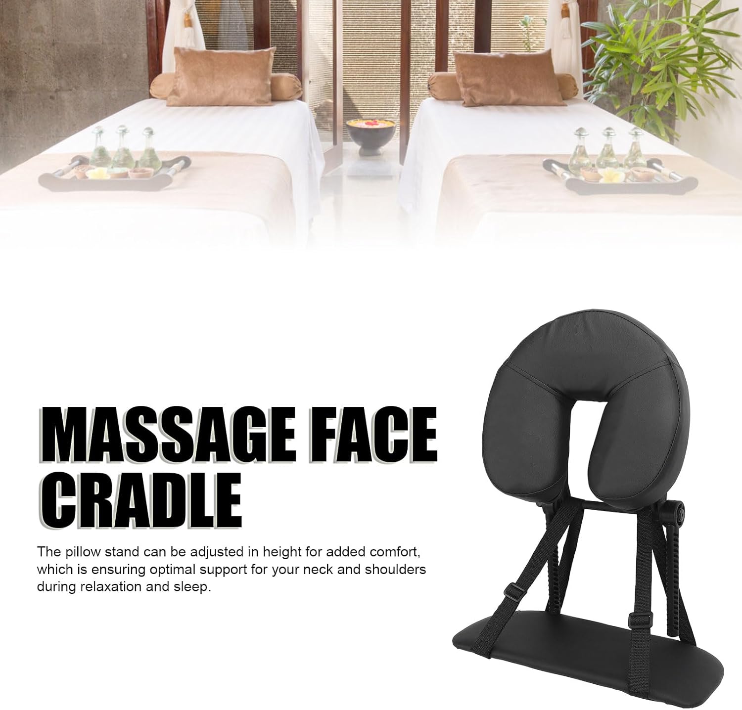 Focket Massage Table Face Cradle, Adjustable Universal Massage Table Headrest, Ergonomic Massage Table Bed Face Cradle, Massage Chair Headrest Platform with Face Pillow for Beauty Spa